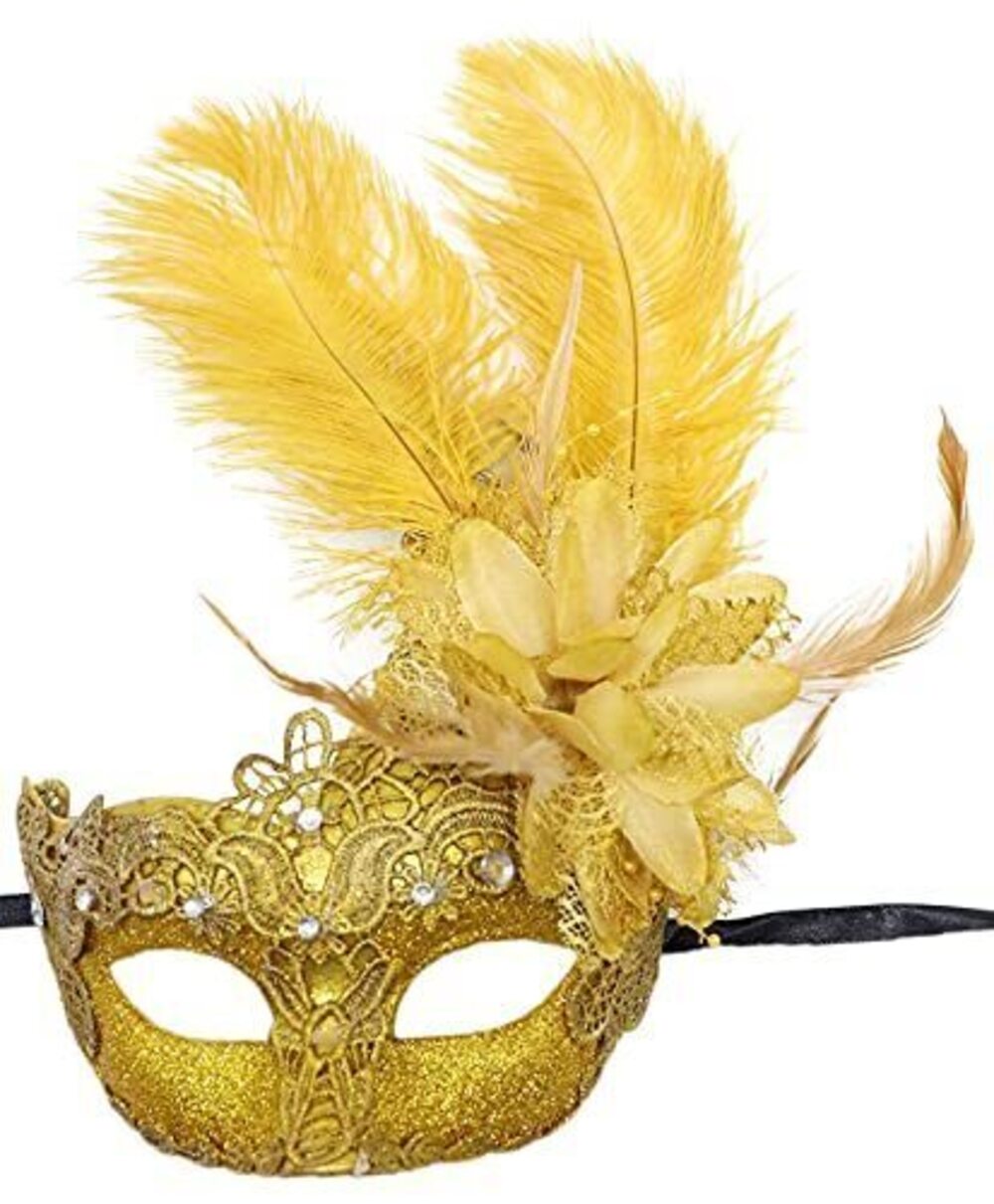 4705 Costume Mask Feather Masquerade Mask Halloween Mardi Gras Cosplay
